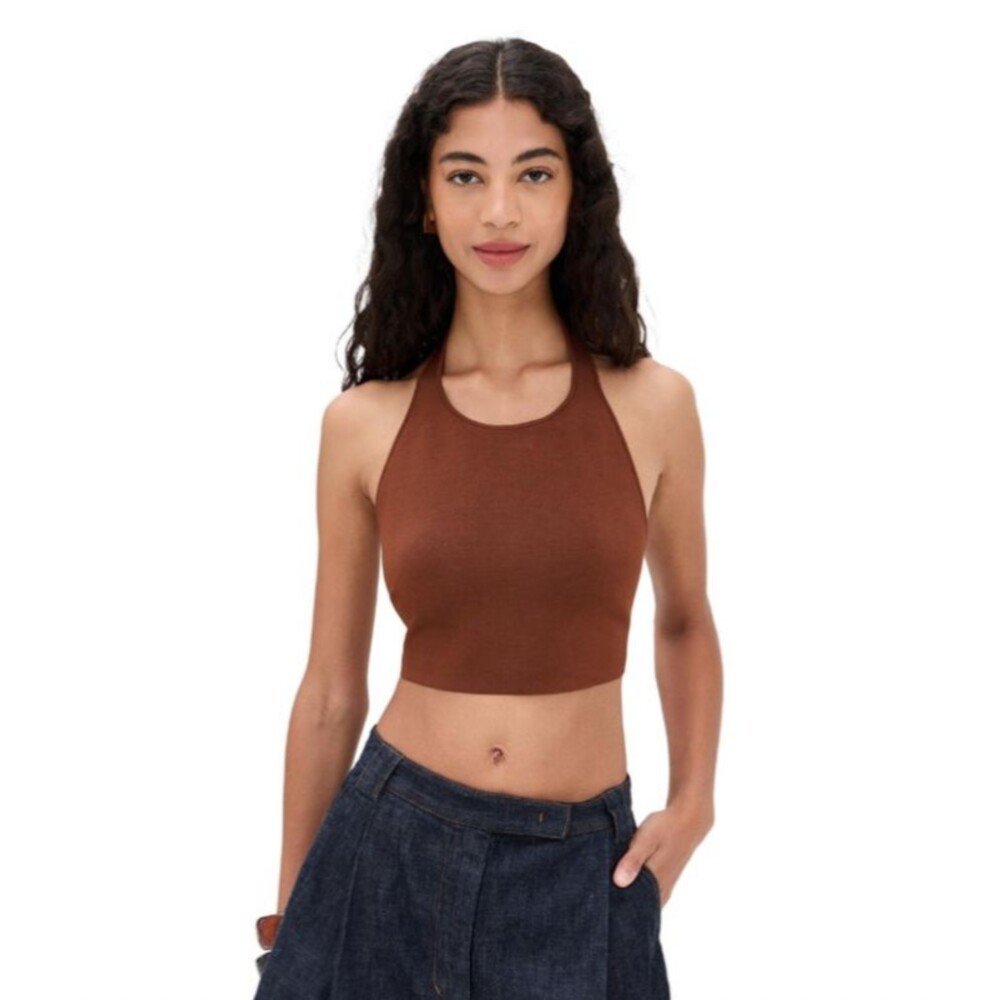 A.L.C. Women’s Rory Knit Halter Top Size XL NWT Chocolate Brown